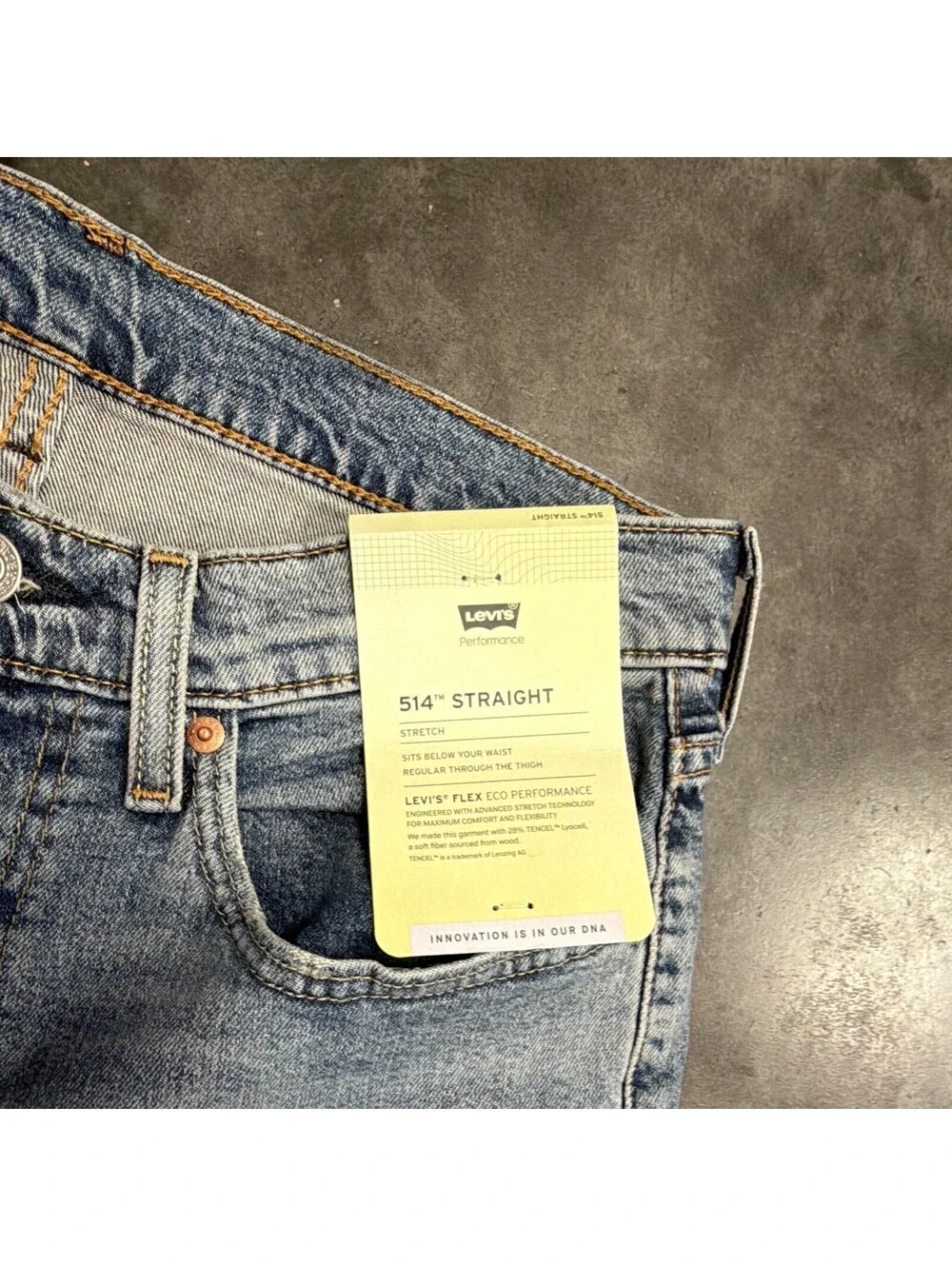 Levi’s 514 Straight Jeans Men’s 32x34 Blue Flex Eco Performance Stretch NWT